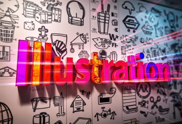 Array of colorful AI-created branding assets including logos and graphics.