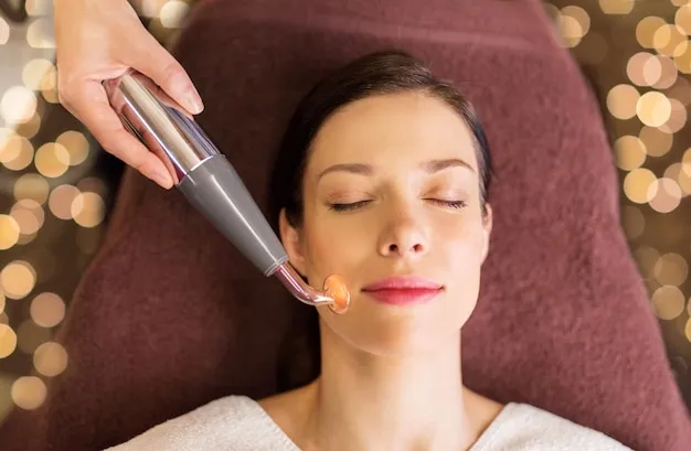 RF microneedling procedure being performed for skin rejuvenation.