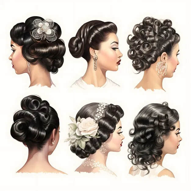 Sophisticated updo hairstyle pinned and styled for a bridal or event look.