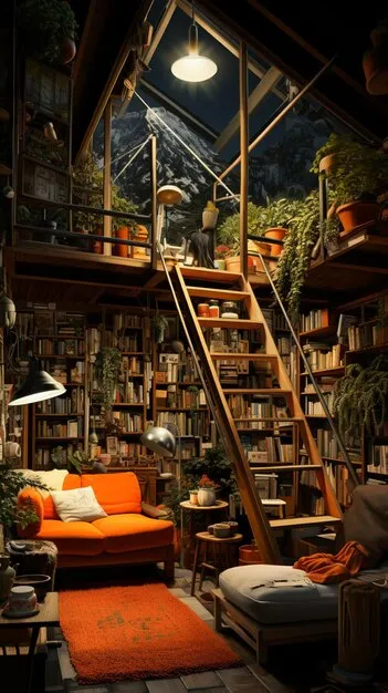 Inviting interior of a book store with extensive bookshelves, diverse book covers, and cozy seating areas.