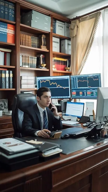 Consultor analizando normativas para criptoactivos con laptop y papeles.
