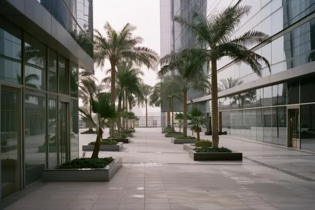 Imakus corporate office exterior in Miami featuring a spotless driveway and tropical landscaping