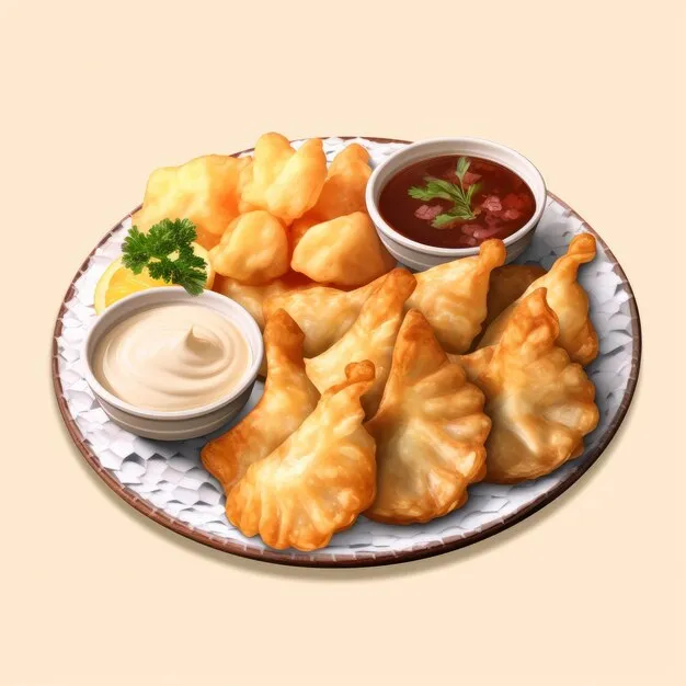 Freshly fried empanadas filled with meat and vegetables.