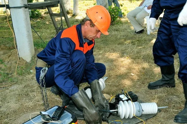 Plumber performing backflow prevention testing on a valve assembly.