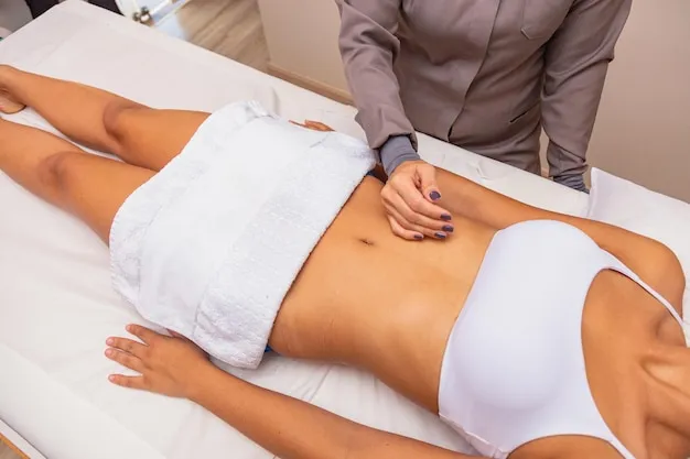 Body contouring procedure shaping client's figure.