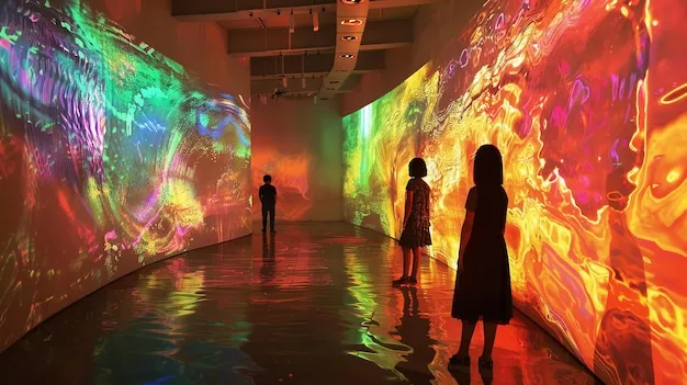 Visitors smiling and posing with mind-bending optical illusions and interactive displays at Paradox Museum Miami.