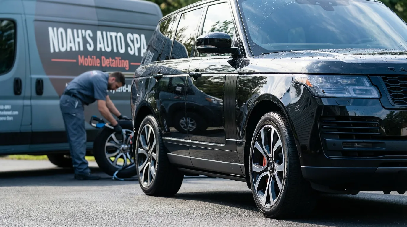 Luxury SUV freshly detailed by Noah’s Auto Spa mobile service