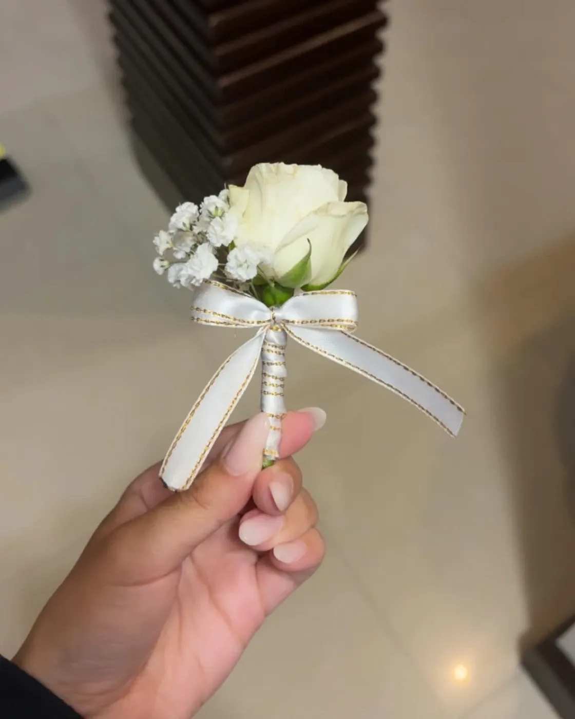 White rose boutonniere