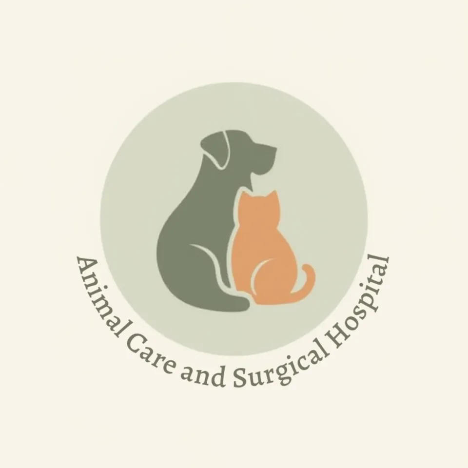 Animal Care & Surgical Hospital Logo - Dog and Cat silhouettes