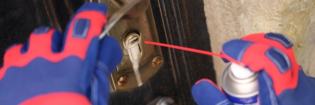 Emergency repair of a burst water pipe.