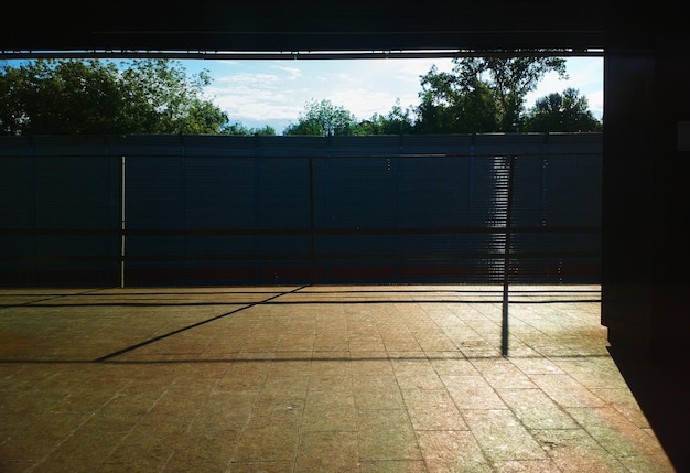 Pristine padel court prepared for rental session.