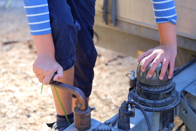 Installation of backflow preventer on commercial plumbing.