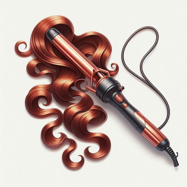 Stylist creating a bouncy blowout hairstyle with round brush and dryer.