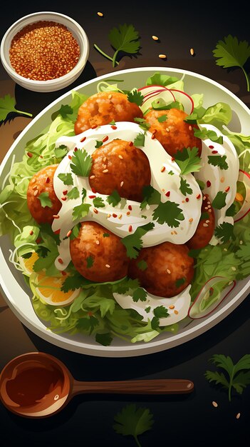 Crispy falafel served with tahini and side pickles.