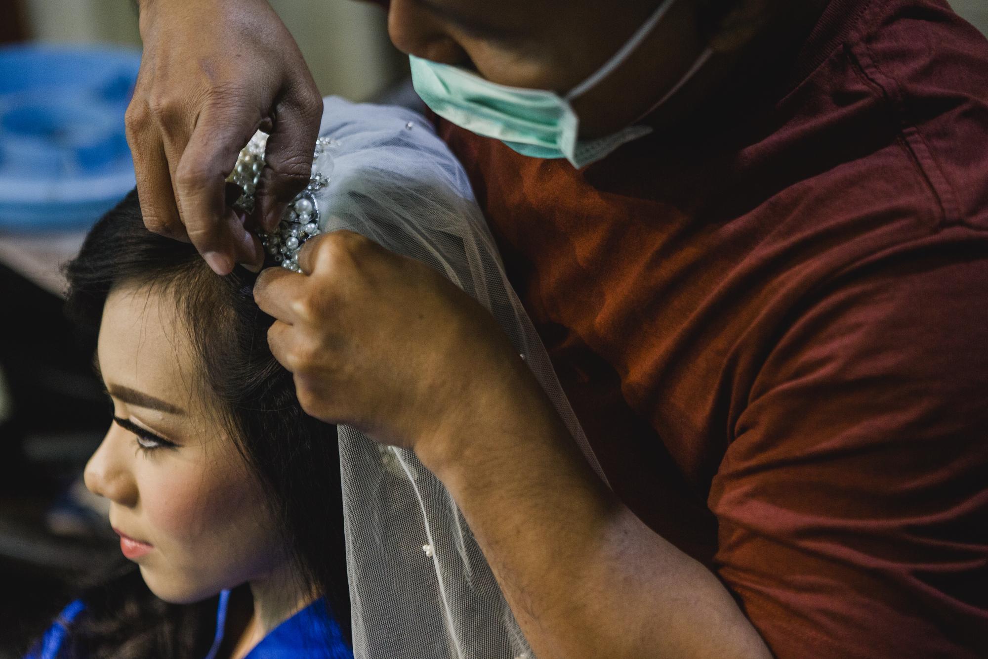 Artistic hair line-up and design.