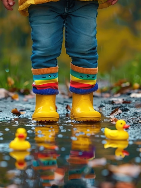 Botas de lluvia divertidas para niños.