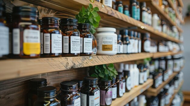 Sección de productos homeopáticos en el interior de Farmacia Palau.