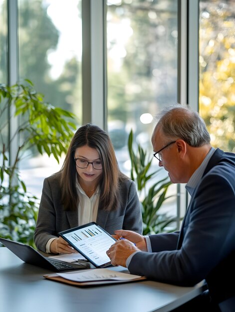 Cliente y asesor fiscal en reunión sobre temas tributarios.