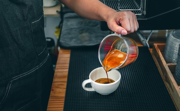 Freshly brewed coffee steaming in a modern mug.