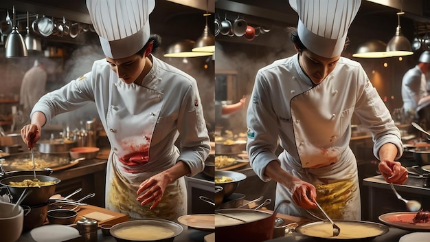 Team of chefs at Condimental meticulously plating exquisite international cuisine in a state-of-the-art kitchen.