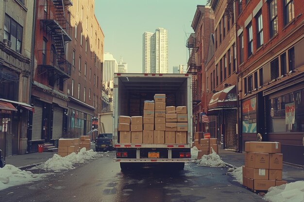 UPS delivery truck carrying packages for nationwide shipping.
