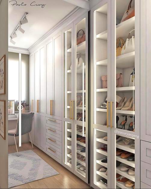 Armario empotrado en habitación moderna.
