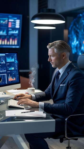 Oficina profesional de gestaría con equipo trabajando en legalización de criptomonedas y documentos fiscales.