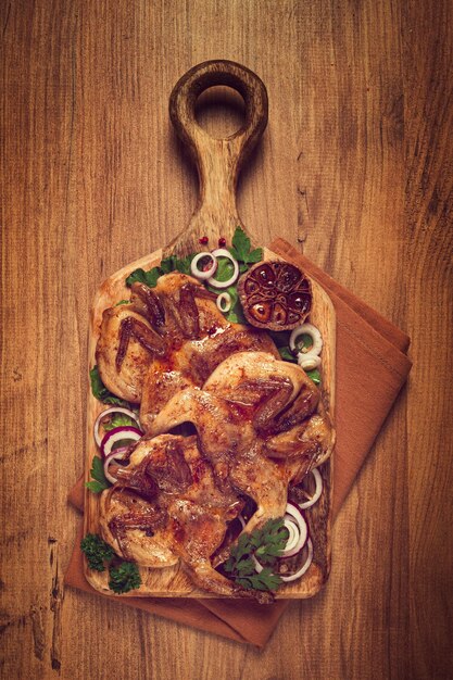 Succulent grilled chicken ready for the table.