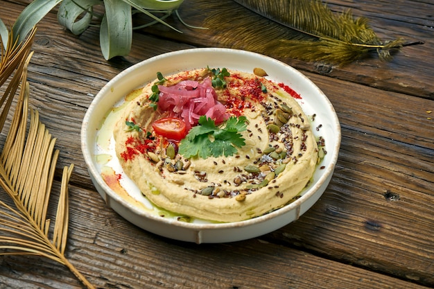 Smoky baba ganoush dip with pita for dipping.