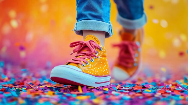 Zapatillas deportivas infantiles coloridas.