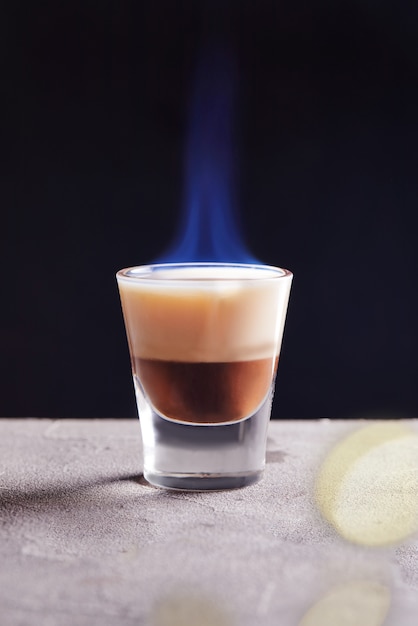 Hot cortadito coffee in a traditional small cup.