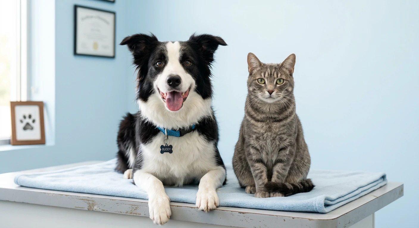 Happy dog and cat